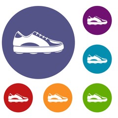 Golf shoe icons set