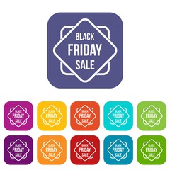 Black Friday sale sticker icons set