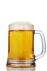 Mug of beer with foam 