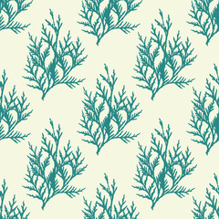 Seamless colorful pattern. Vector background with leaves