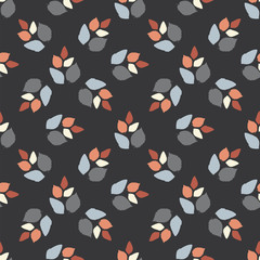 Seamless colorful pattern. Vector background with leaves