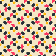 Seamless colorful pattern. Vector background with flat style pot