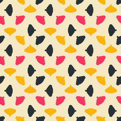 Seamless colorful pattern. Vector background with flat style pot