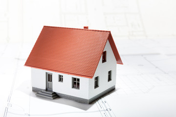 Haus auf einem Grundriss Plan