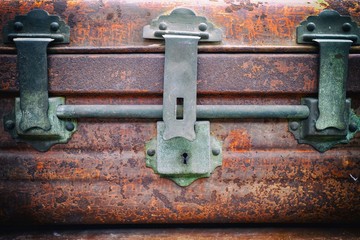 Close-up Old Metal Chest.