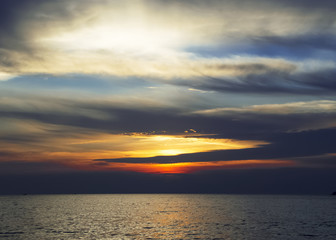 Colourful sunset over sea