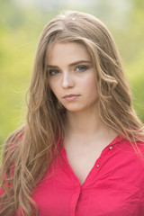 Naklejka premium Woman with long hair.