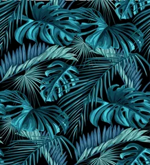 Abwaschbare Fototapete Tropische Blätter Nahtloses Muster der tropischen Blätter des Vektors
