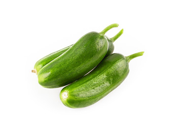 cucumbers with slices on white background