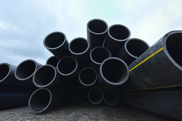 Large Black Plastic Pipes for Water Supply