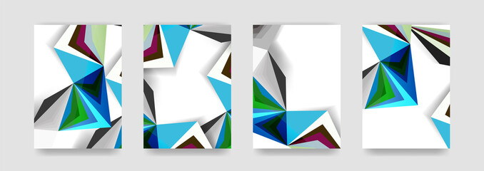 Fototapeta premium Minimal vector covers background set
