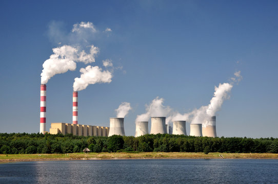 Smoking Chimney power plants . Bełchat&oacute;w, Poland.