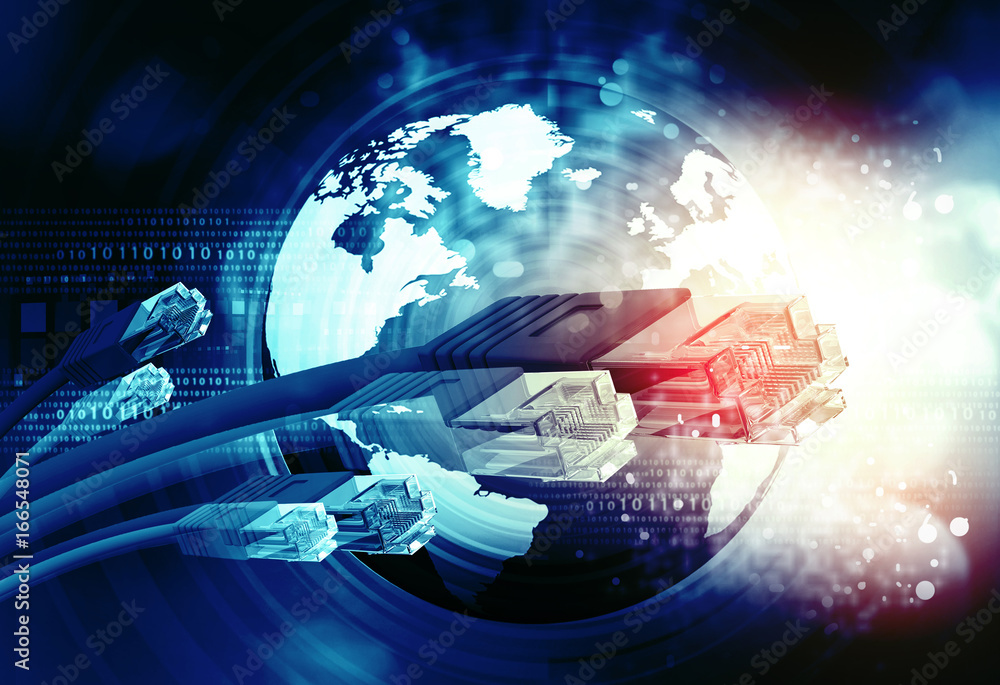 Poster global internet connection concept. 3d render .
