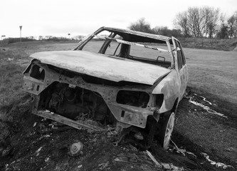 Fototapeta premium Burnt out car.
