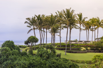 Fototapeta premium Golf Course at Sunset