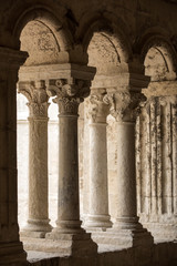 Fototapeta premium Romanesque capitals of the columns in the cloisters of the Abbey of Montmajour near Arles, France