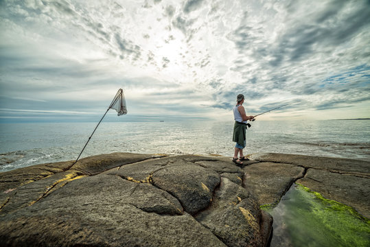 Summer coast fishing in Sweden