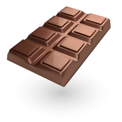 Chocolate bar isolated on white