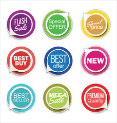 Abstract modern vector label collection