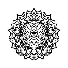 Flower Mandala. Vintage decorative elements. Oriental pattern, vector illustration. Islam, Arabic, Indian, moroccan,spain, turkish, pakistan, chinese, mystic, ottoman motifs. Coloring book page