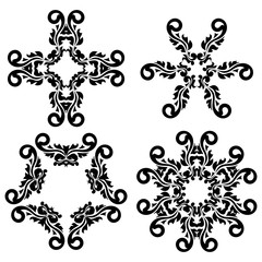 Ornamental decorations. Black vintage elements