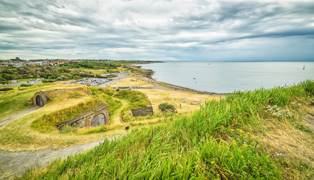 Panoramic landscape from Varberg's fort