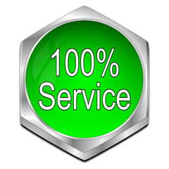 100% Service button - 3D illustration