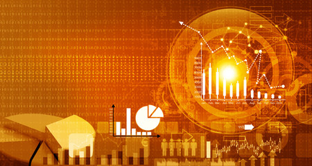 Stock market report, Business graph. 3d illustration