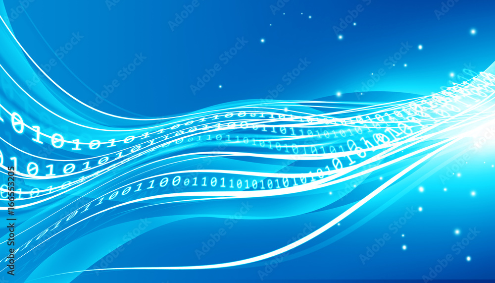 Aufkleber binary stream. digital illustration ..