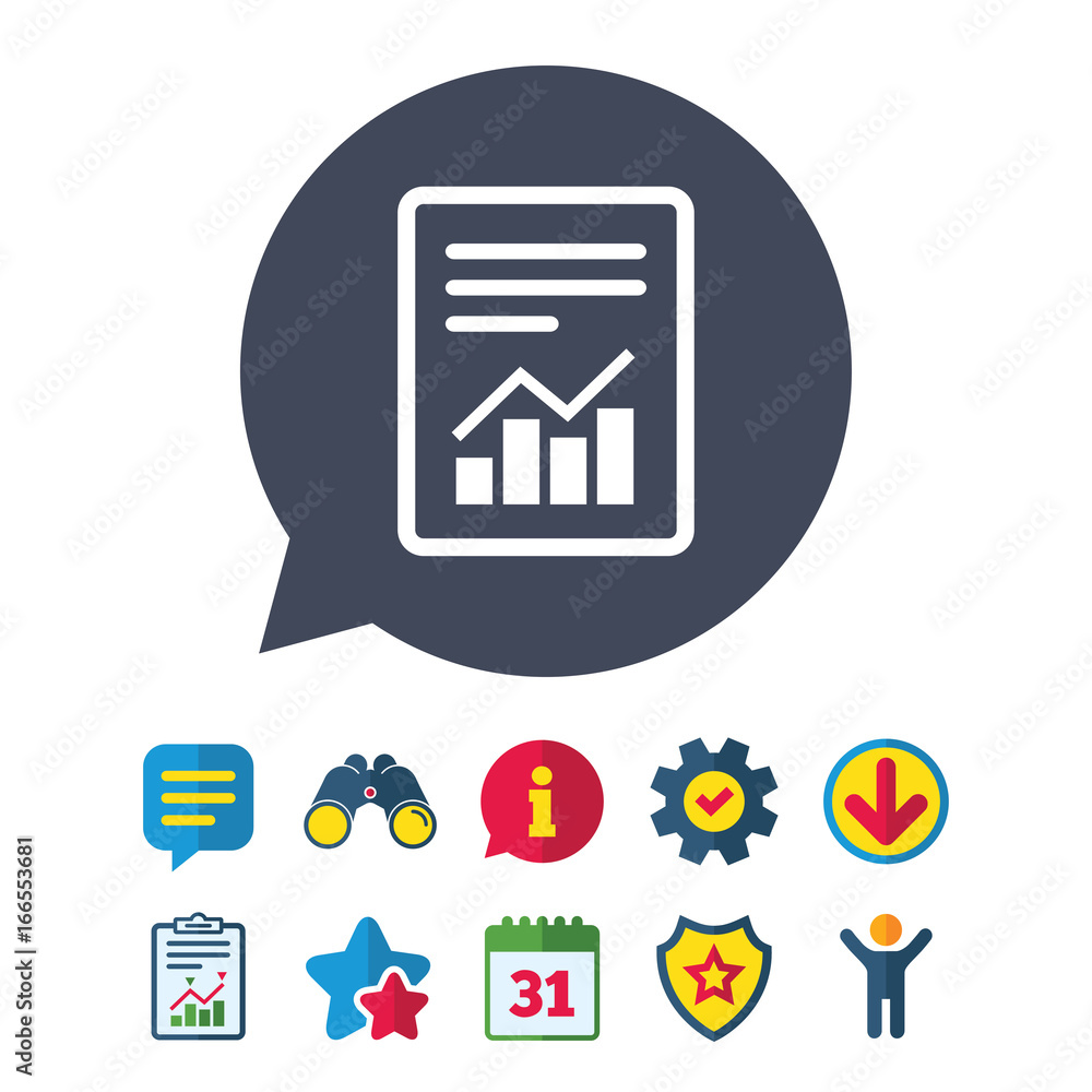 Poster text file sign. file document with chart symbol.