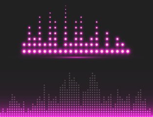 Vector digital music equalizer audio waves design template audio signal visualization signal illustration.