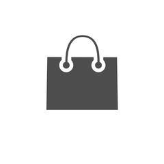 Vector paper shopping bag icon isolated on white background