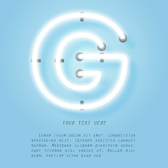G, neon and alphabet lettering