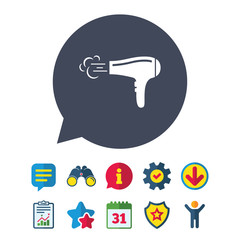 Hairdryer sign icon. Hair drying symbol.