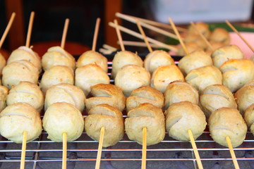 Grilled meat ball on oven