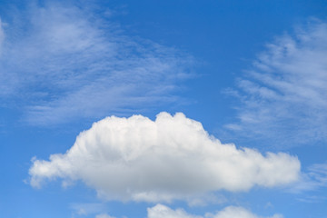Naklejka na ściany i meble White clouds and blue sky background.