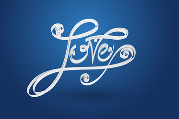 Paper art of love calligraphy, quilling style