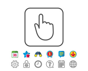 Hand Click line icon. Finger touch sign.