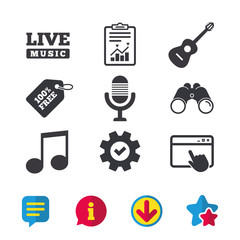 Musical elements icon. Microphone and guitar.