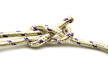 Tied rope together and tie a knot.