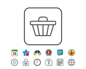 Shopping cart line icon. Online buying sign.