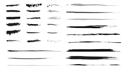 Sammlung Pinselstriche als grafische Elemente als Vektoren