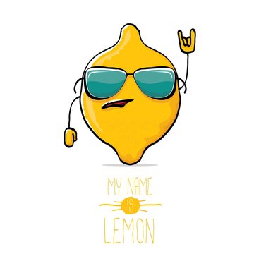 vector funny cartoon cute yellow lemon