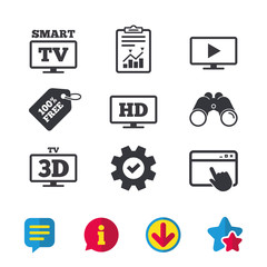 Smart TV mode icon. 3D Television symbol.