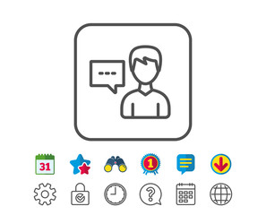 User communication line icon. Profile sign.