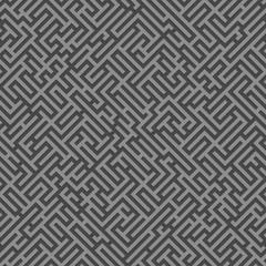 Abstract black geometrical seamless pattern. Maze. Labyrinth.