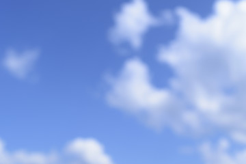 Unfocused background of blue sky and white clouds. Illustration for dreams and heaven.