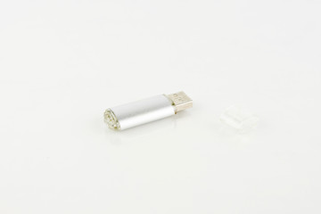 Portable Memory Stick On White Background