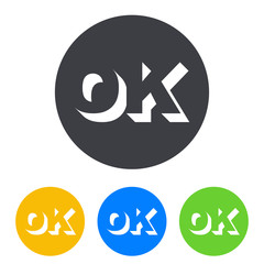 Logotipo espacio negativo OK en circulo varios colores