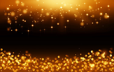 Golden lights, backgrond with stars
